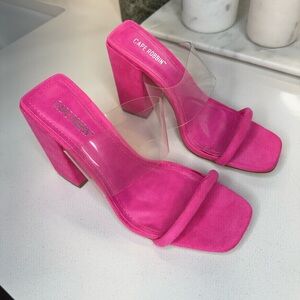 NWT 6.5 Hot Pink Wedge Heels, Coachella Outfit, Music Festival, Summer Spring